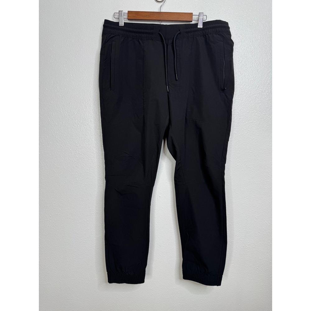 Stone Falcon Mens Black Technical‎ Jogger Pants Size L Nylon Spandex Activewear